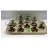 11 colored stem glasses