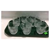 Set of eight glass cups