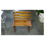 Small single wooden bench seat  measures 25