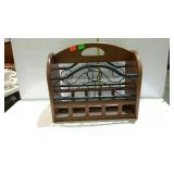 Wood and metal magazine rack