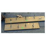 Two wall hanging coat racks