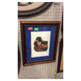 Duck picture artist signed 14x16