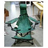 Outdoor folding chair with headrest and