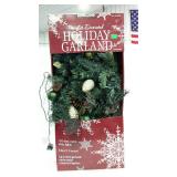 Pre-lit holiday garland, in box, 9 feet, match to
