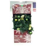Pre-lit holiday garland, in box, 9 feet, match to