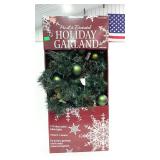 Pre-lit holiday garland, in box, 9 feet, match to