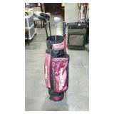 Pinnacle golf bag, with miscellaneous clubs and