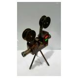 Home decor, free standing vintage movie camera