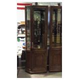 Lighted china cabinet no glass shelves 23x18x77
