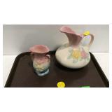 Hull pottery bud vase and pitcher -pitcher has