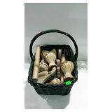 Green basket with bed parts