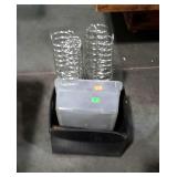 Black tote with clear plastic tote and metal