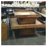 Two tier wooden stand, measures 48 by 48 by 40