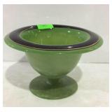 Green Art Deco pedestal bowl