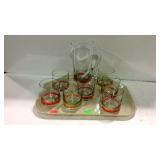 Polish crystal beverage set with pitcher and 7