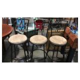 Three bar stools needs cleaning 30in tall