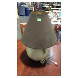 Table lamp, double handled stoneware base
