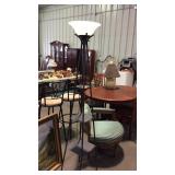 Floor lamp glass shade and 3 shelf base matches