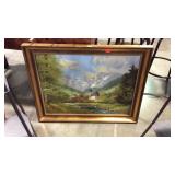 Oil on canvas mountain scene 36x29