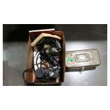 Box lot, includes metal tackle box, soldering