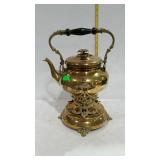 Brass coffee server with warming stand and fuel