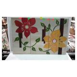 Three piece oil on canvas paintings