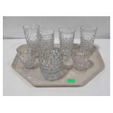 Tray lot of fostoria glassware