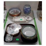 Two tray lots of oriental dishes