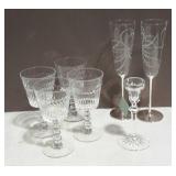 Crystal group, single candleholder, four stemmed