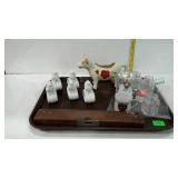 Misc - cow creamer, dog napkin rings, mouse figure