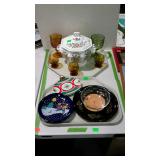 Group - Soup tureen, glasses, & Christmas dishes