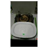 Group - turkey platter 16 x 21", two brass mini