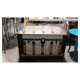 Nicely refinished dome top trunk - wood strap and