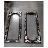 Two oriental doors, one has glass the other does