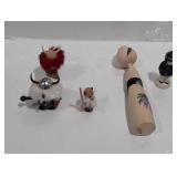 Japanese wood turned dolls with sailor