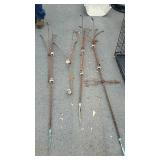 Group of lighting rods three with twist and one