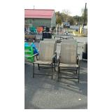 Four patio chairs, aluminum framed folding