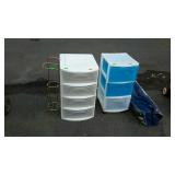 Group lot with two plastic organizers and a