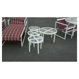 Four patio end tables three are 16x16 and one is