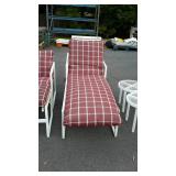 Patio lounge  with cushion white aluminum framed