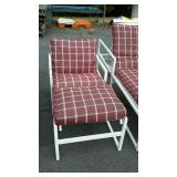 Patio chair with ottoman cushions aluminum framed