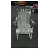 Early Wrought Iron patio chair, spring rocker