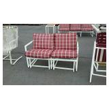 Patio glider 2 person cuchion sesting, white