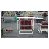 Outdoor patio bar with two bar height chairs