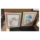 Two wall decor pictures - shrew and rabbit