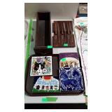 Group lot, includes knives single drawer, and