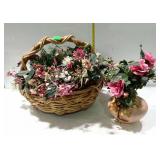 Two artificial floral arrangements