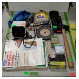 Group - sandpaper, putty knives, hammer, grinding