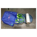 Misc - tote bag, two plant saucers, and roll of