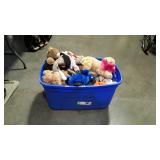 Large blue tote full of stuffed animals